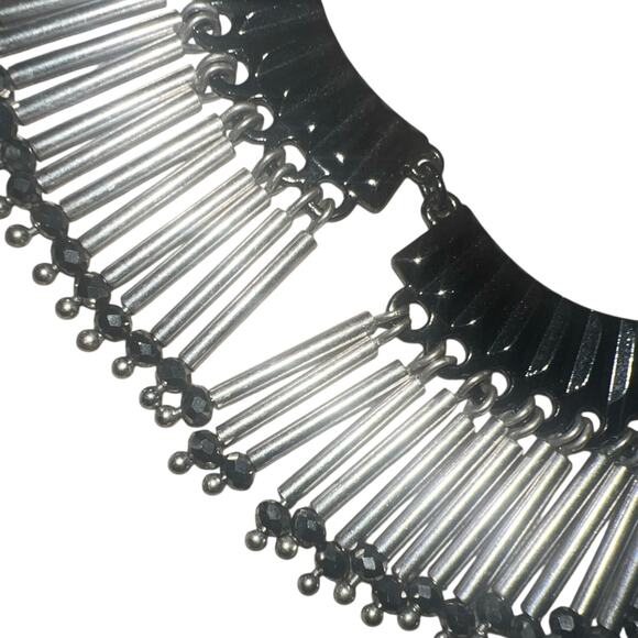 Vtg Stella & Dot Twilight Fringe Necklace old money feminine green Workwear Boho - Picture 9 of 14